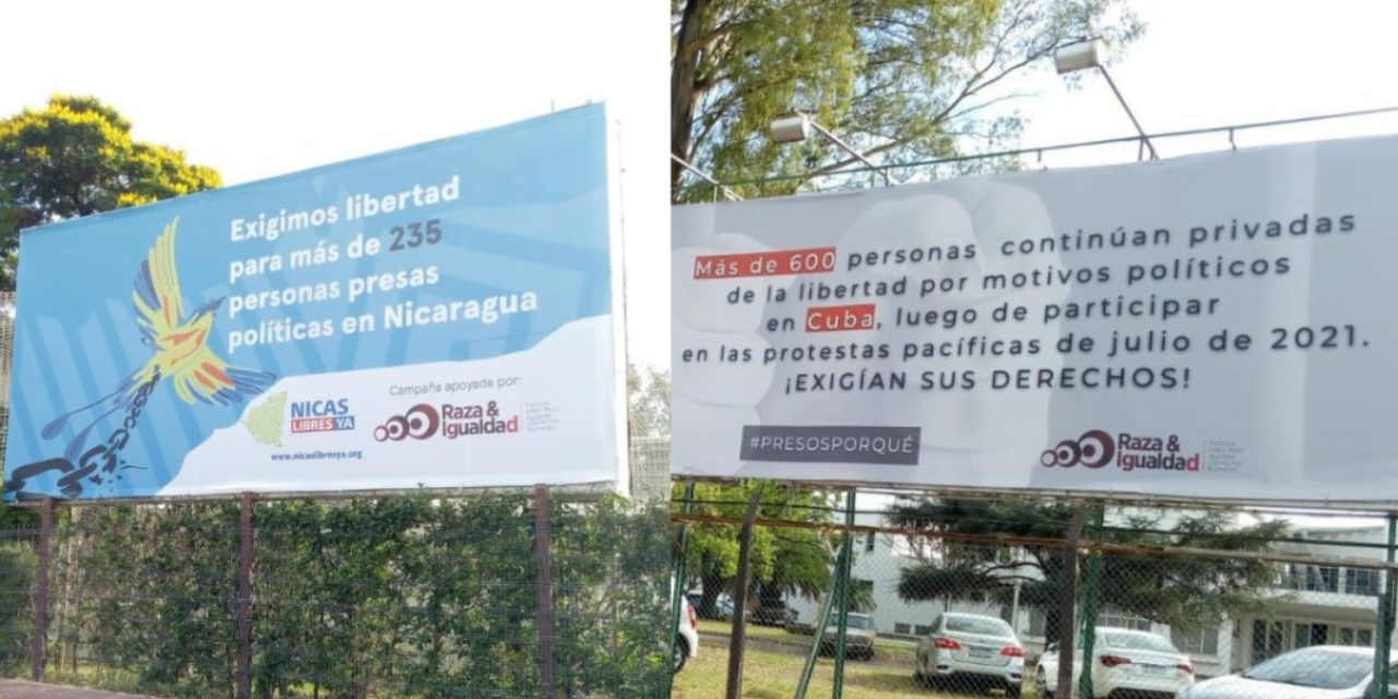 Instalan vallas y carteles en Argentina que exigen libertad de presos políticos