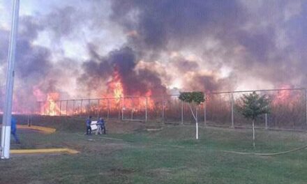 Incendio de maleza en terrenos de Yazaki